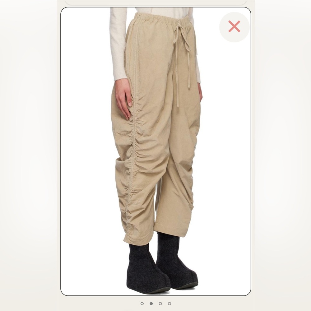 Lauren Manoogian Tan Ruched Trousers Size 2 (medium)
